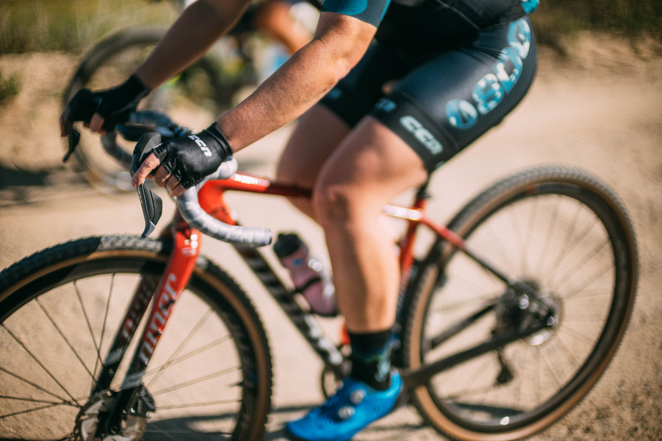 Amanda Naumen riding a shimano GRX gravel bike