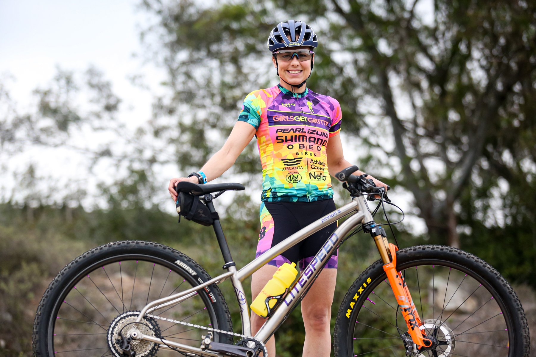 Angela Naeth standing with her Light speed mountain bike