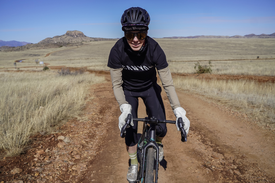 Heather Jackson riding her gravel bike 